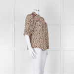 Ba&sh Cream Red Green Floral Print Blouse