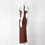 Staud Brown Black Striped Stretchy Sleeveless Dress