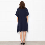 Max Mara Studio Navy Lace Trim Tunic Dress