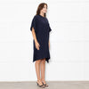 Max Mara Studio Navy Lace Trim Tunic Dress