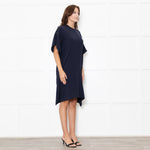 Max Mara Studio Navy Lace Trim Tunic Dress