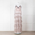 Nicholas Pale Pink Tiered Lace Maxi Dress