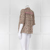 Ba&sh Cream Red Green Floral Print Blouse