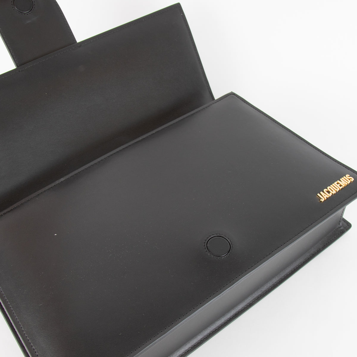 Jacquemus Le Bambinou Leather Top Handle W/ Removable Shoulder Strap Black