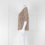 Ba&sh Cream Red Green Floral Print Blouse