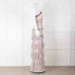 Nicholas Pale Pink Tiered Lace Maxi Dress