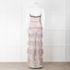 Nicholas Pale Pink Tiered Lace Maxi Dress