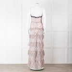 Nicholas Pale Pink Tiered Lace Maxi Dress