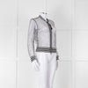 Marc Cain White Black Net Zip Up Bomber Jacket