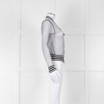 Marc Cain White Black Net Zip Up Bomber Jacket