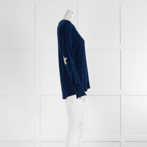 Zadig & Voltaire Navy Silver Star Fine Wool Sweater