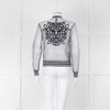 Marc Cain White Black Net Zip Up Bomber Jacket
