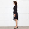 Rails Dark Grey Black Animal Print Long Sleeve Knee Length Dress
