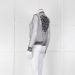 Marc Cain White Black Net Zip Up Bomber Jacket