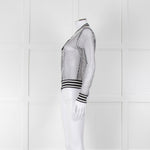 Marc Cain White Black Net Zip Up Bomber Jacket