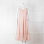 Zimmermann Pale Pink Dotted Tulle Flared Dress