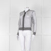 Marc Cain White Black Net Zip Up Bomber Jacket