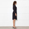 Rails Dark Grey Black Animal Print Long Sleeve Knee Length Dress