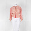 Pinko Pale Peach Red Zip Short Wind Stopper Hooded Jacket