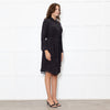 Rails Dark Grey Black Animal Print Long Sleeve Knee Length Dress