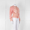 Pinko Pale Peach Red Zip Short Wind Stopper Hooded Jacket