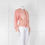 Pinko Pale Peach Red Zip Short Wind Stopper Hooded Jacket