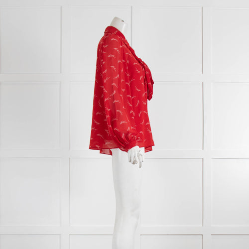 Michael by Michael Kors Red Blouse With White Pattern