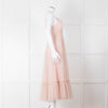 Zimmermann Pale Pink Dotted Tulle Flared Dress