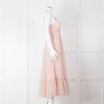 Zimmermann Pale Pink Dotted Tulle Flared Dress