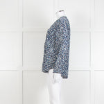 Joie Navy White Animal Print Long Sleeve Top