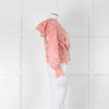 Pinko Pale Peach Red Zip Short Wind Stopper Hooded Jacket