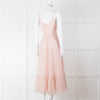 Zimmermann Pale Pink Dotted Tulle Flared Dress