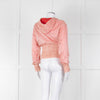 Pinko Pale Peach Red Zip Short Wind Stopper Hooded Jacket