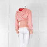 Pinko Pale Peach Red Zip Short Wind Stopper Hooded Jacket