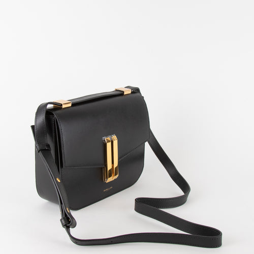 Demellier Vancouver Smooth Leather Crossbody In Black