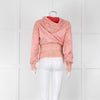 Pinko Pale Peach Red Zip Short Wind Stopper Hooded Jacket