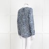 Joie Navy White Animal Print Long Sleeve Top