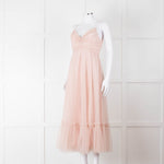 Zimmermann Pale Pink Dotted Tulle Flared Dress