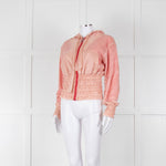 Pinko Pale Peach Red Zip Short Wind Stopper Hooded Jacket