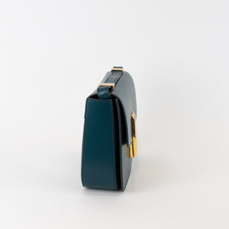 Demellier Vancouver Smooth Leather Crossbody Teal