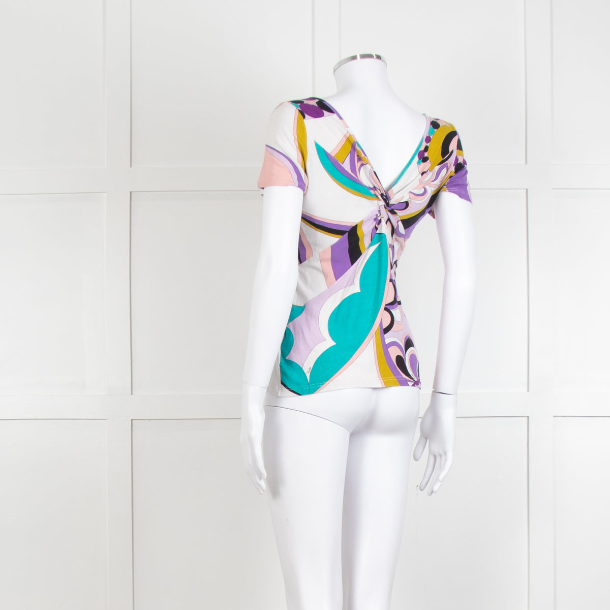 Emilio Pucci Pale Pink Lilac Black Print T Shirt