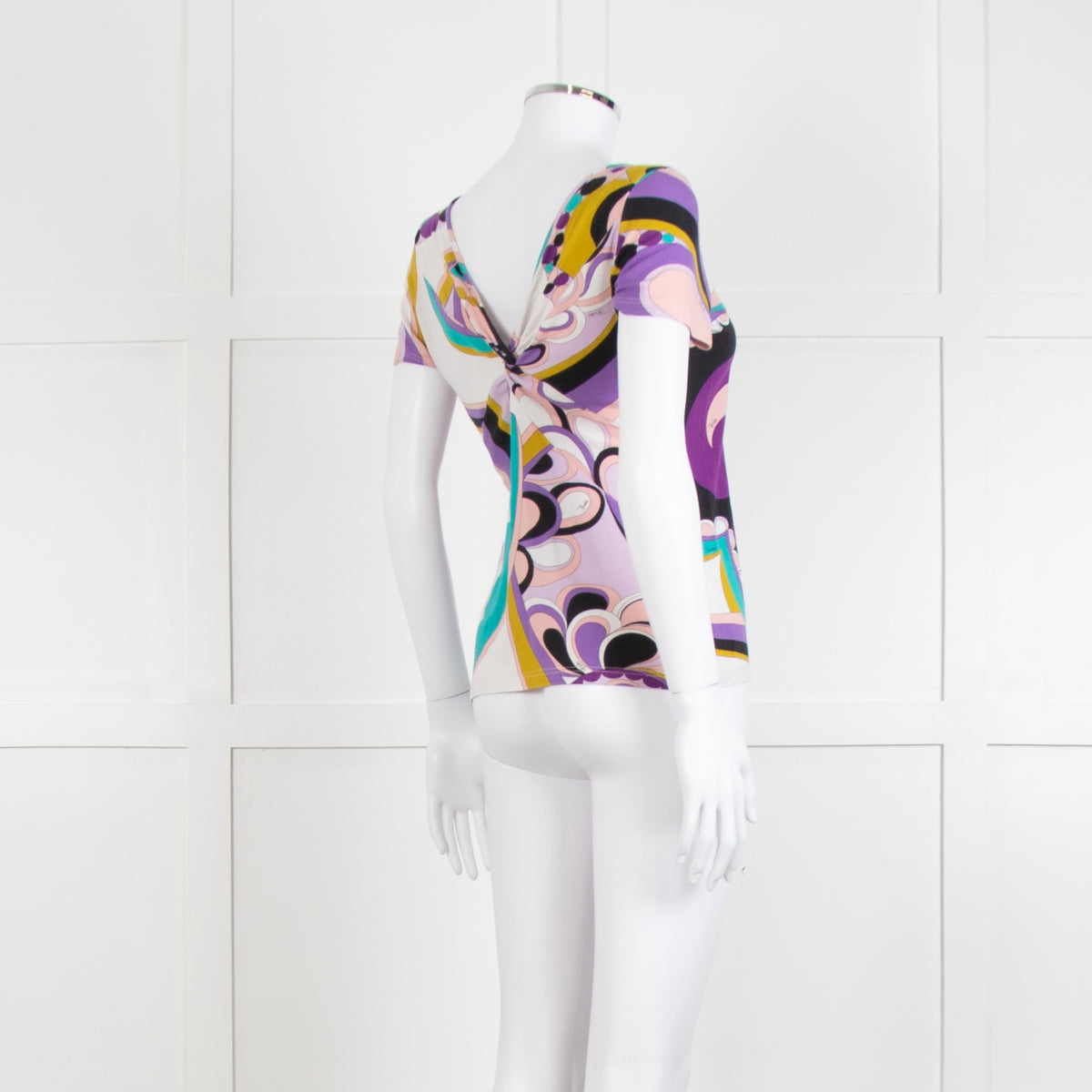 Emilio Pucci Pale Pink Lilac Black Print T Shirt