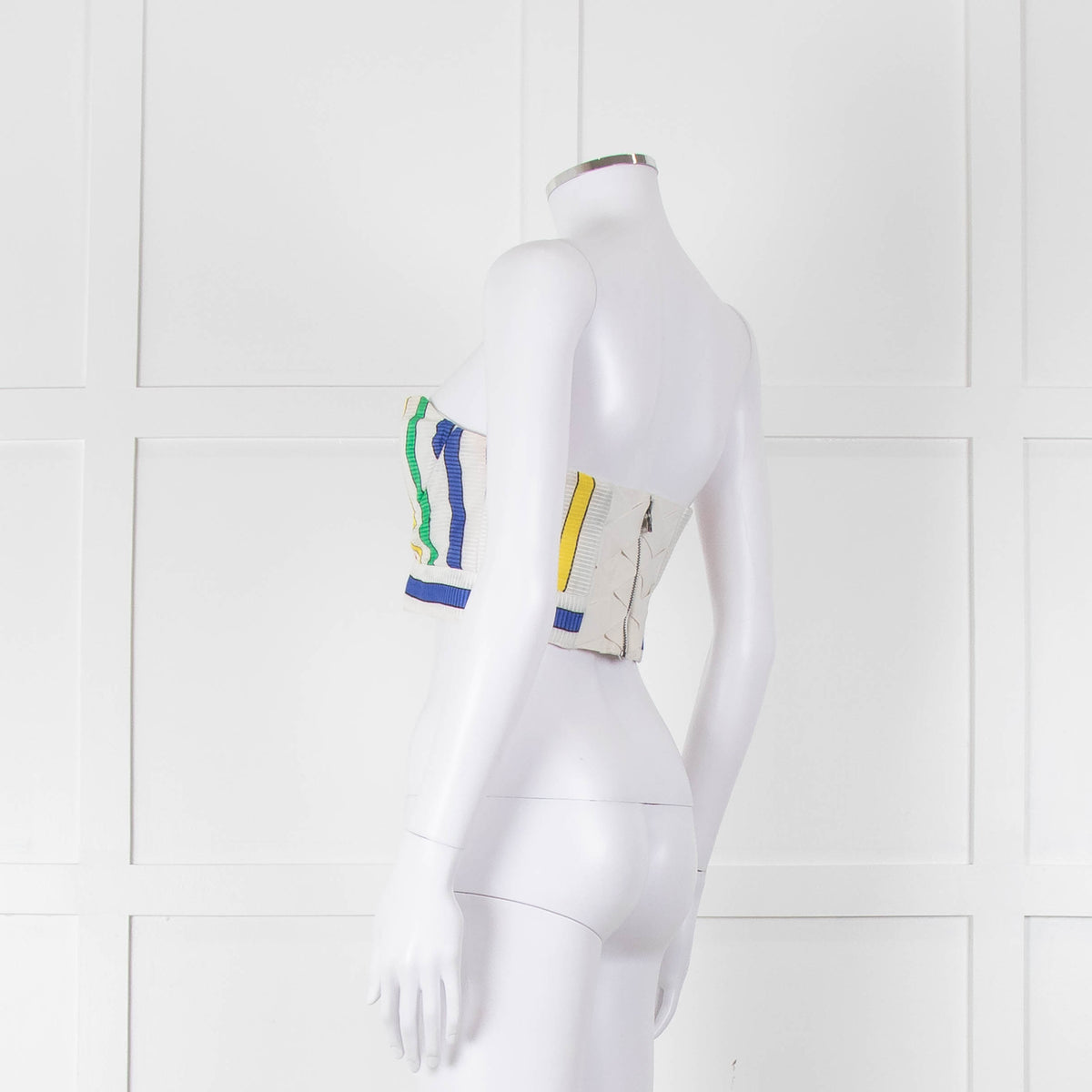 Alice + Olivia White Red Yellow Striped Bralet Top