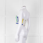 Alice + Olivia White Red Yellow Striped Bralet Top