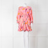 Rhode Pink Patterned Ella Fluted Mini Dress
