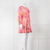 Rhode Pink Patterned Ella Fluted Mini Dress