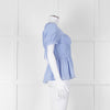 Self-Portrait Blue Gathered Puff Sleeve Top