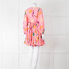 Rhode Pink Patterned Ella Fluted Mini Dress