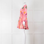 Rhode Pink Patterned Ella Fluted Mini Dress