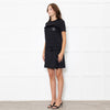 Prada Black LoGo Pocket Frill Trim Belted Mini Dress